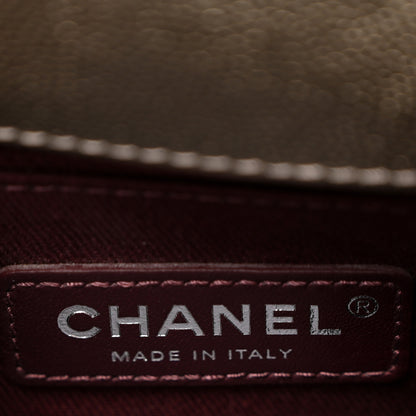 Chanel Metallic Caviar Chevron Quilted Mini Coco Handle Flap Light Gold 6 of 10