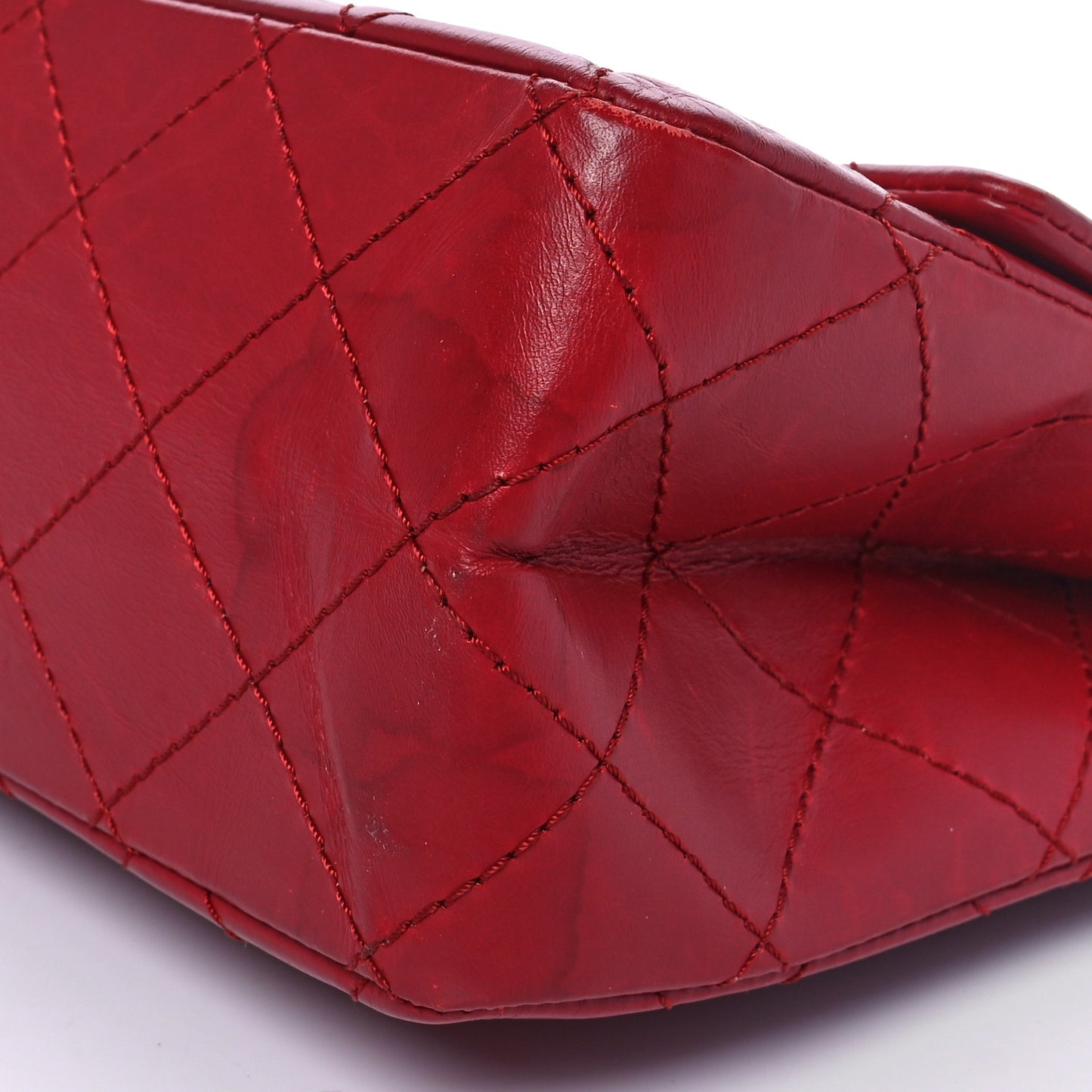 Aged Calfskin Quilted 2.55 Reissue 225 Flap Red