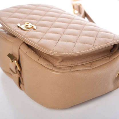 Chanel Calfskin Quilted Messenger Flap Beige 9 of 9