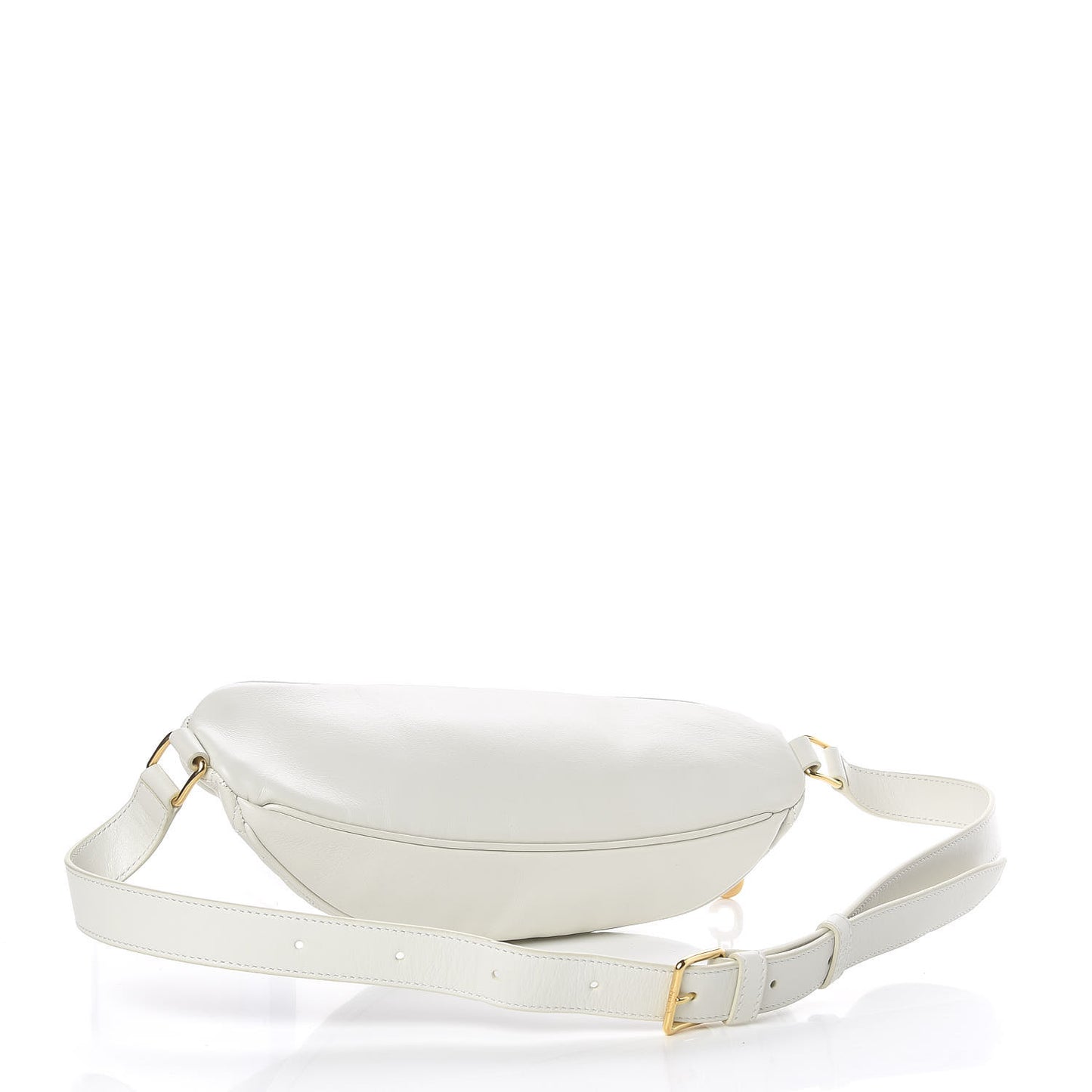 Calfskin Quilted C Charm Belt Bag White