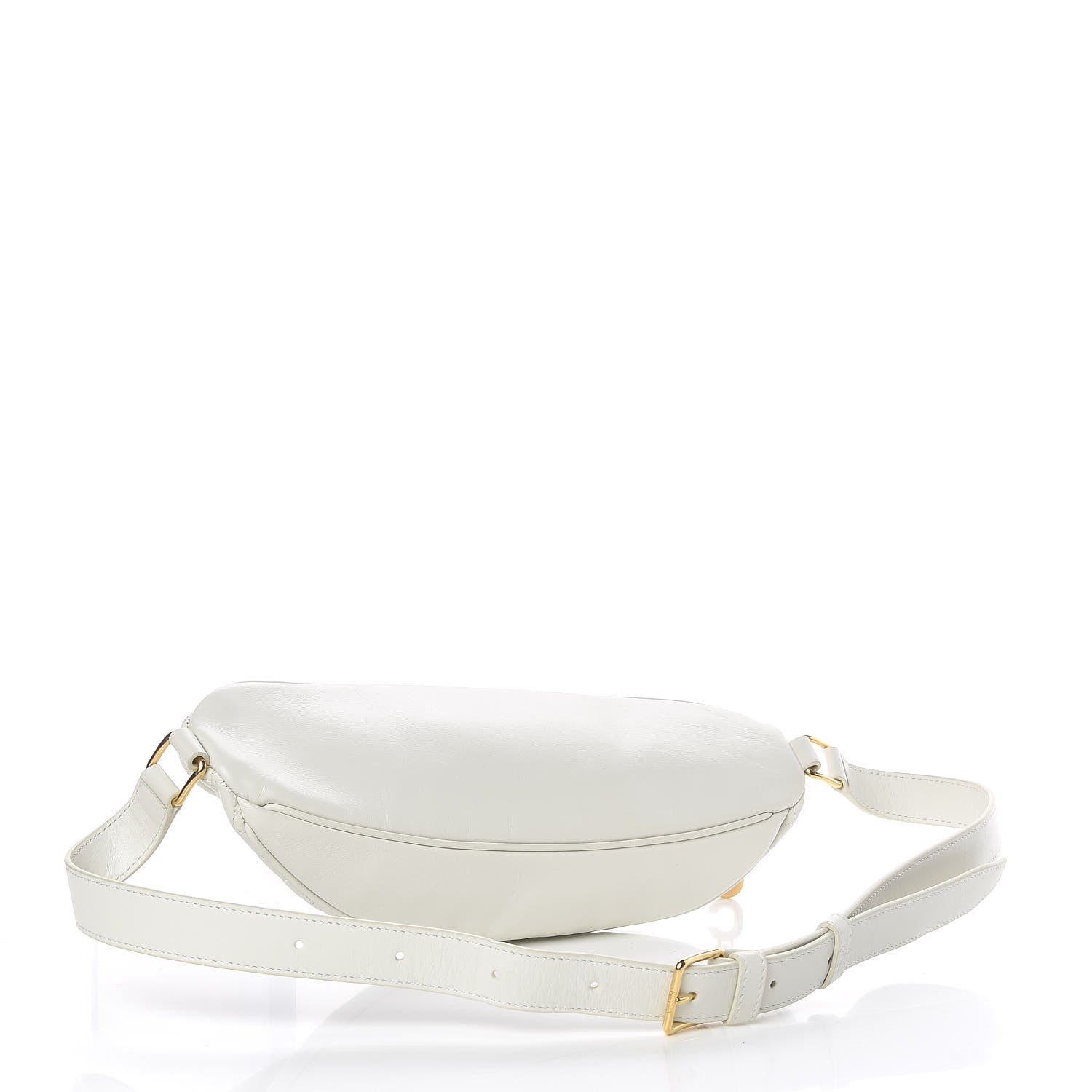 Celine Calfskin Quilted C Charm Belt Bag White 3 of 9