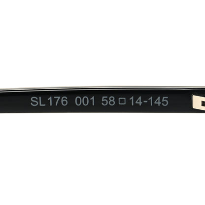 Saint Laurent Acetate Brow Bar Aviator Sunglasses SL176 Black 7 of 8