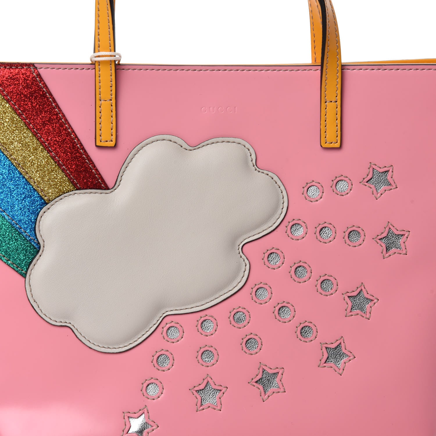 Gucci Calfskin Childrens Rainbow Tote Lotus Pink Crop Multicolor 10 of 10