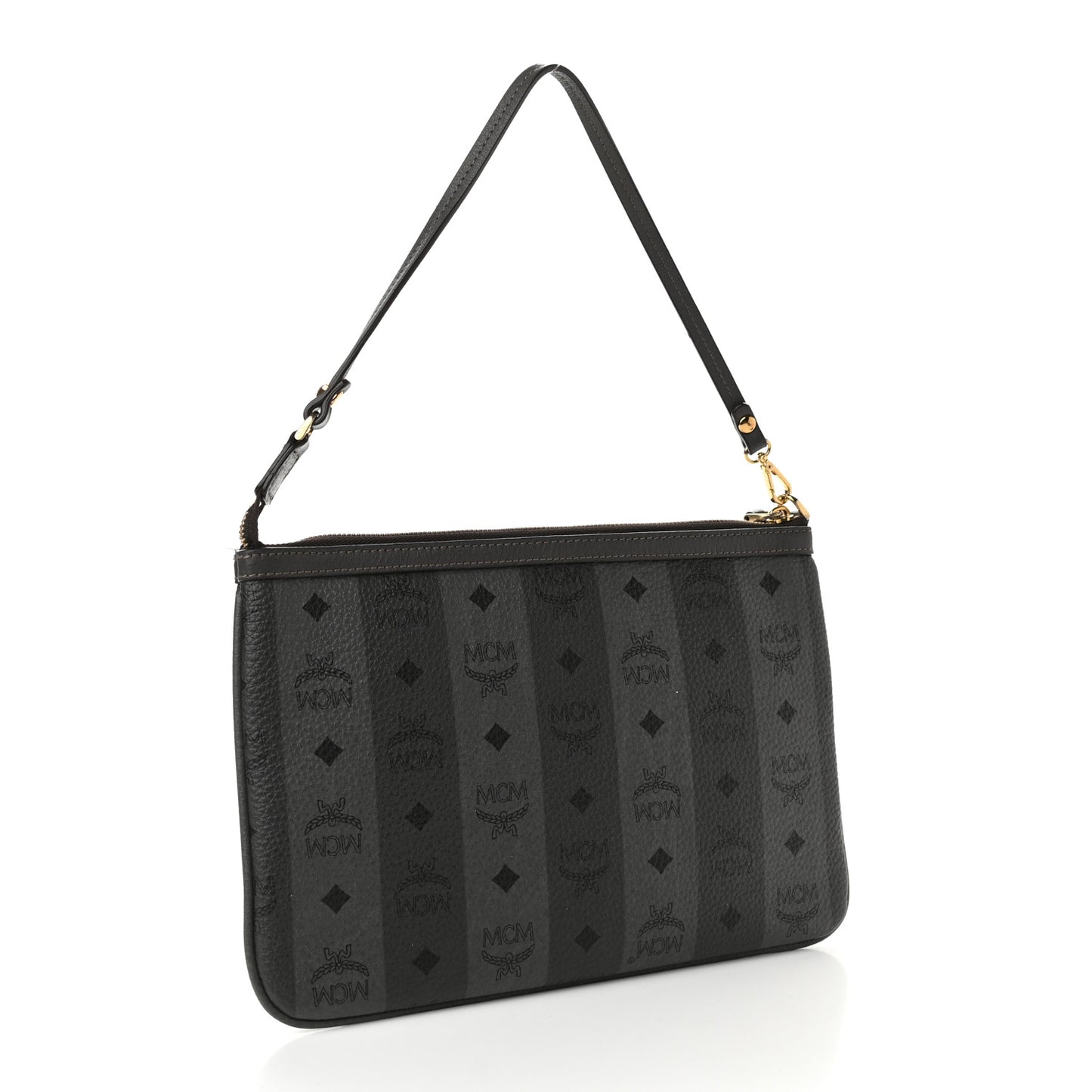 Striped Visetos Liz Shopper Tote Pouch Phantom Grey