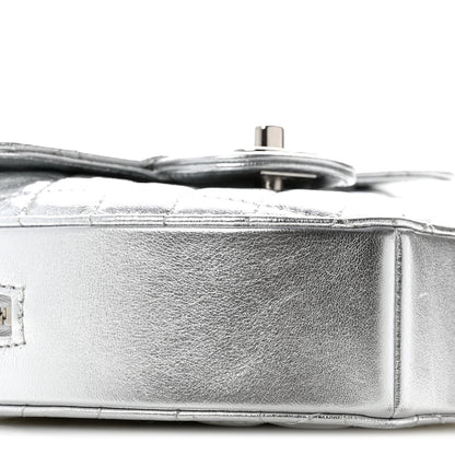 Chanel Metallic Lambskin Quilted Large CC In Love Heart Bag Silver 9 of 13