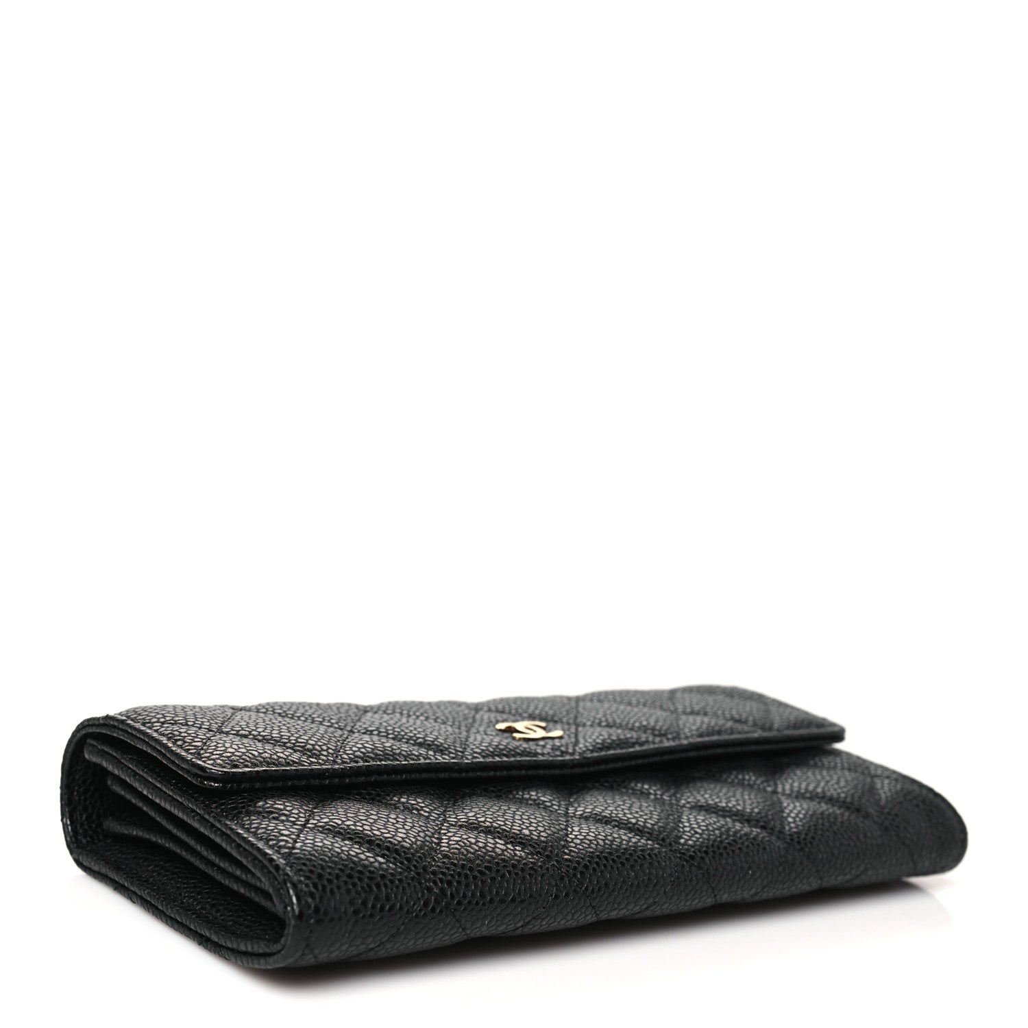 Chanel Caviar Quilted Large Gusset Flap Wallet Black 4 of 10