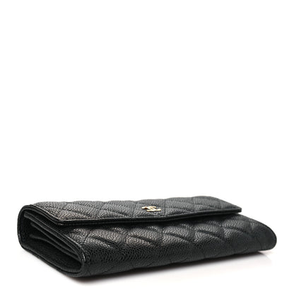 Chanel Caviar Quilted Large Gusset Flap Wallet Black 4 of 10