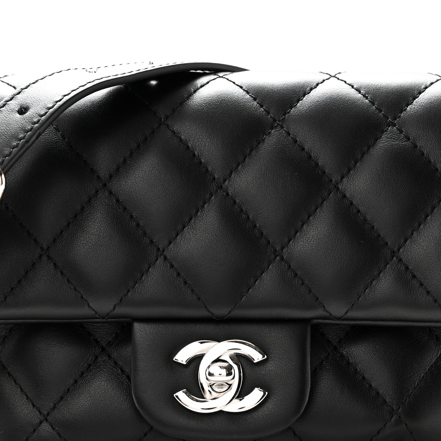 Chanel Calfskin Quilted CC Uniform Flap Belt Bag Black 8 of 10