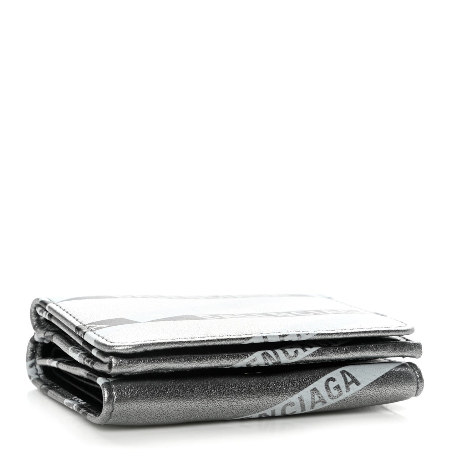 Metallic Calfskin Losange Monogram Mini Everyday Wallet Silver