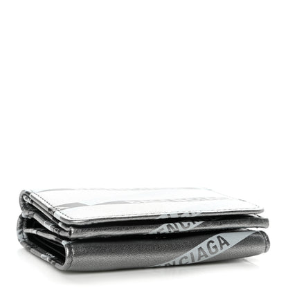 Balenciaga Metallic Calfskin Losange Monogram Mini Everyday Wallet Silver 4 of 9