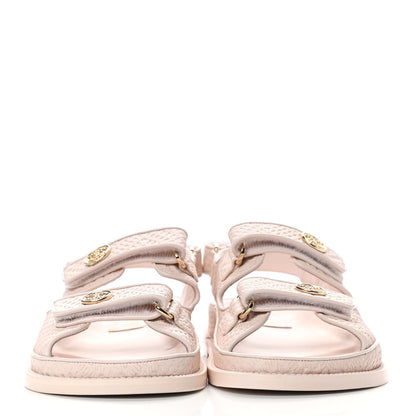 Chanel Calfskin Printed Velcro Dad Sandals 38.5 Pink 2 of 8