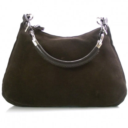 Prada Suede Scamosciato Shoulder Bag Brown 1 of 12