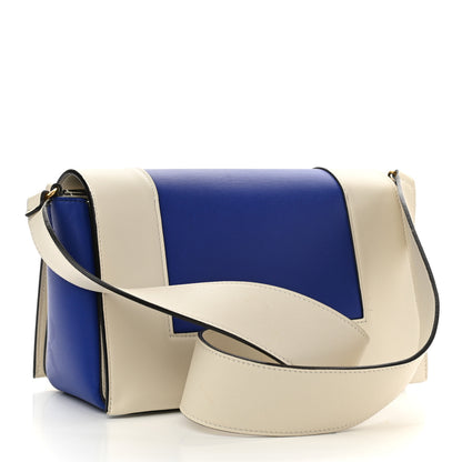 Celine Shiny Smooth Calfskin Medium Frame Shoulder Bag Ivory Royal Blue 3 of 20