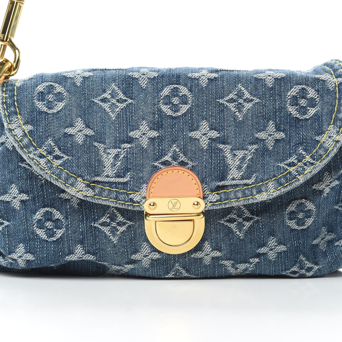 Monogram Denim Mini Pleaty Blue