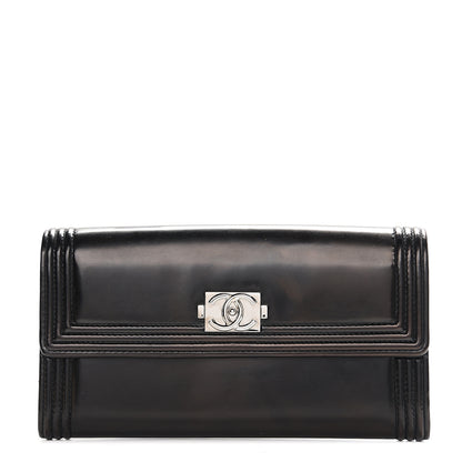 Chanel Glazed Calfskin Boy Flap Wallet Black 1 of 8