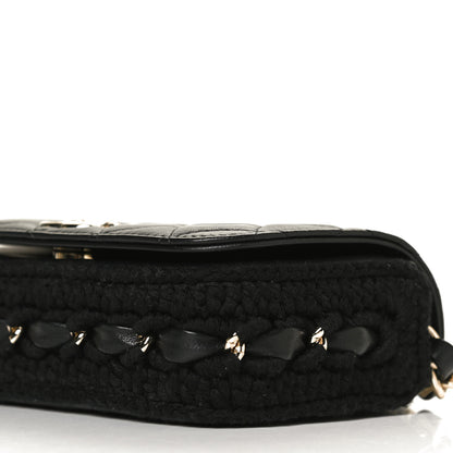 Chanel Lambskin Crochet Quilted Flap Phone Holder Black 11 of 12