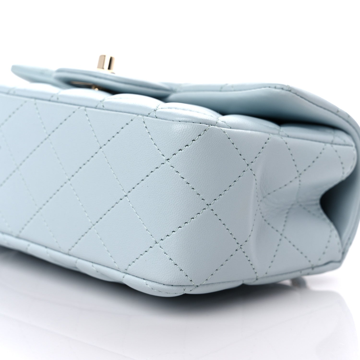 Chanel Lambskin Quilted Mini Top Handle Rectangular Flap Light Blue 9 of 9