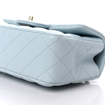 Chanel Lambskin Quilted Mini Top Handle Rectangular Flap Light Blue 9 of 9