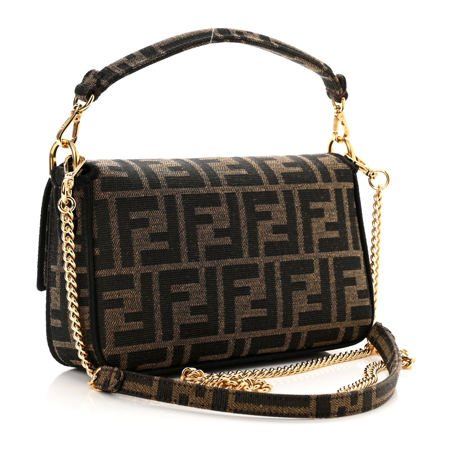 Fabric Jacquard FF 1974 Mini Baguette Tobacco Moro Black