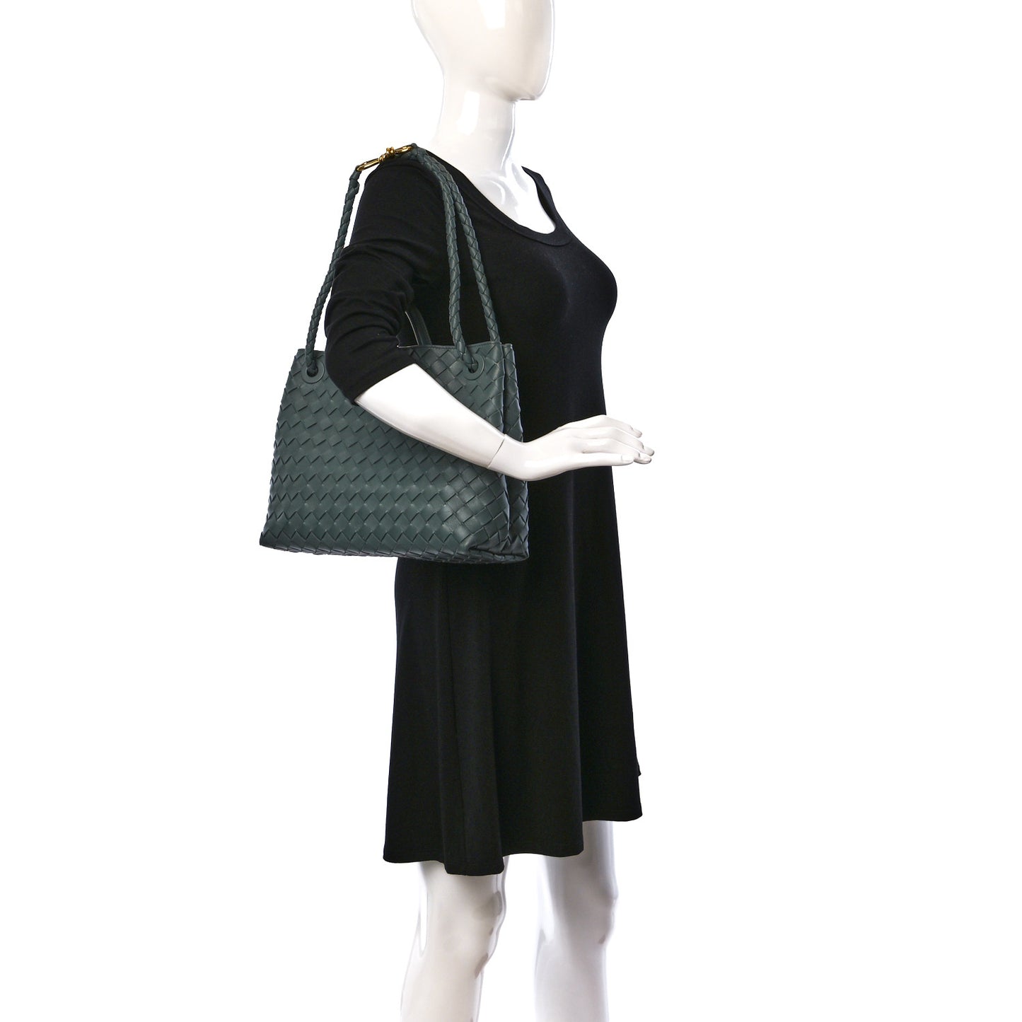 Nappa Intrecciato Medium Andiamo Shoulder Bag Slate