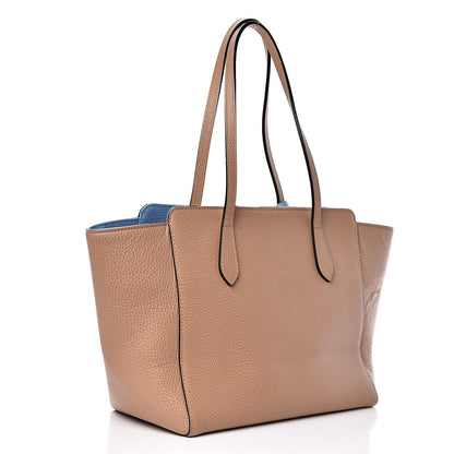 Gucci Dollar Calfskin Small Swing Tote Camelia Mineral Blue 3 of 14