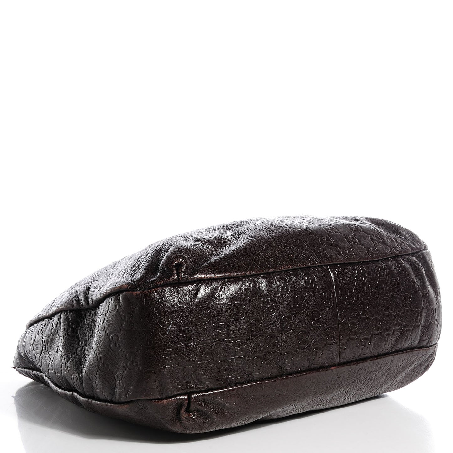 Guccissima Large New Ladies Web Hobo Dark Brown