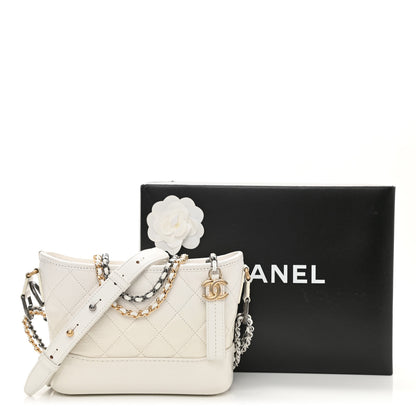 Chanel Aged Calfskin Quilted Small Gabrielle Hobo White 11 of 11