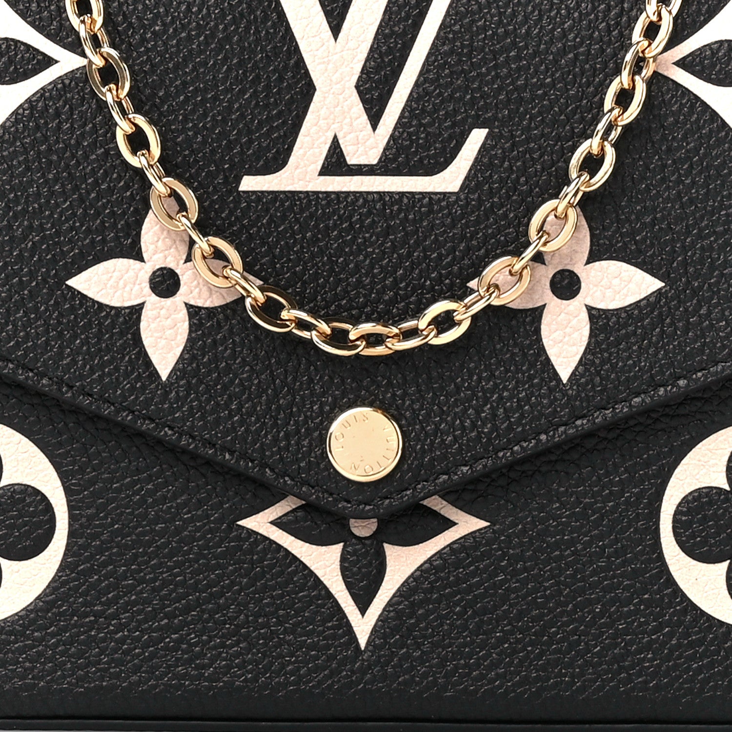 Louis Vuitton Empreinte Monogram Giant Felicie Pochette Black Beige 11 of 13