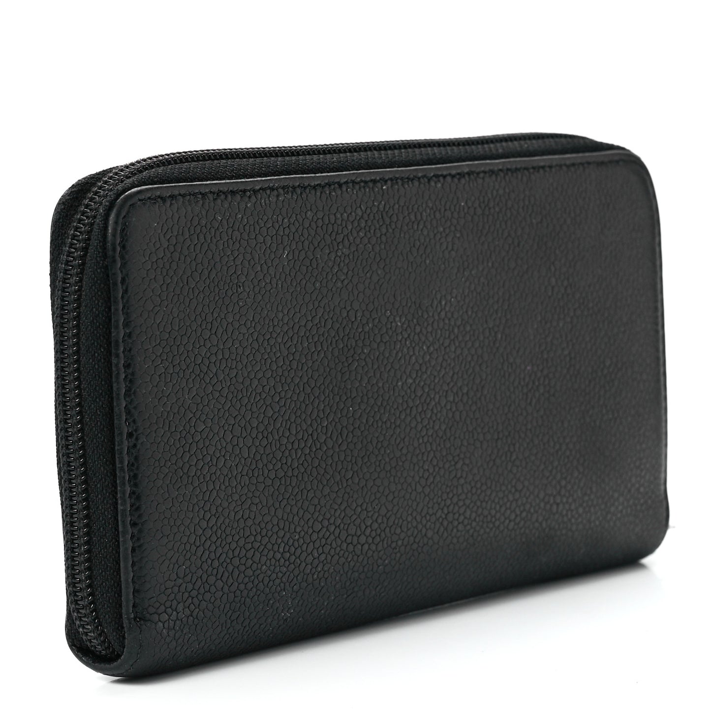 Caviar Large Timeless CC Zip Around Wallet Black