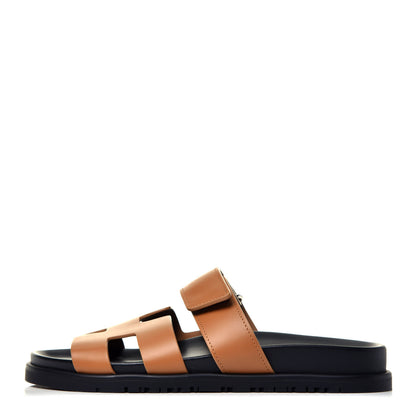 Hermes Calfskin Womens Chypre Sandals 37 Naturel 1 of 9