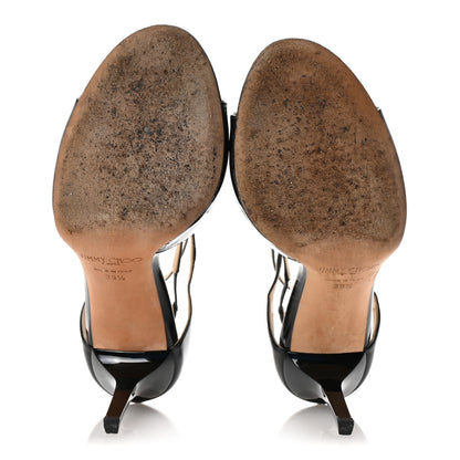 Jimmy Choo Patent Azia 75 Strap Sandals 39.5 Black 6 of 8
