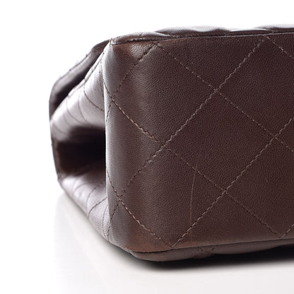 Chanel Lambskin Quilted Jumbo Single Flap Dark Brown 8 of 11