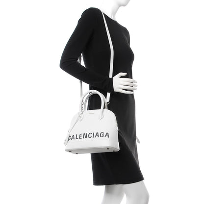 Balenciaga Signature Grained Calfskin Logo S Ville Top Handle Bag White 2 of 9