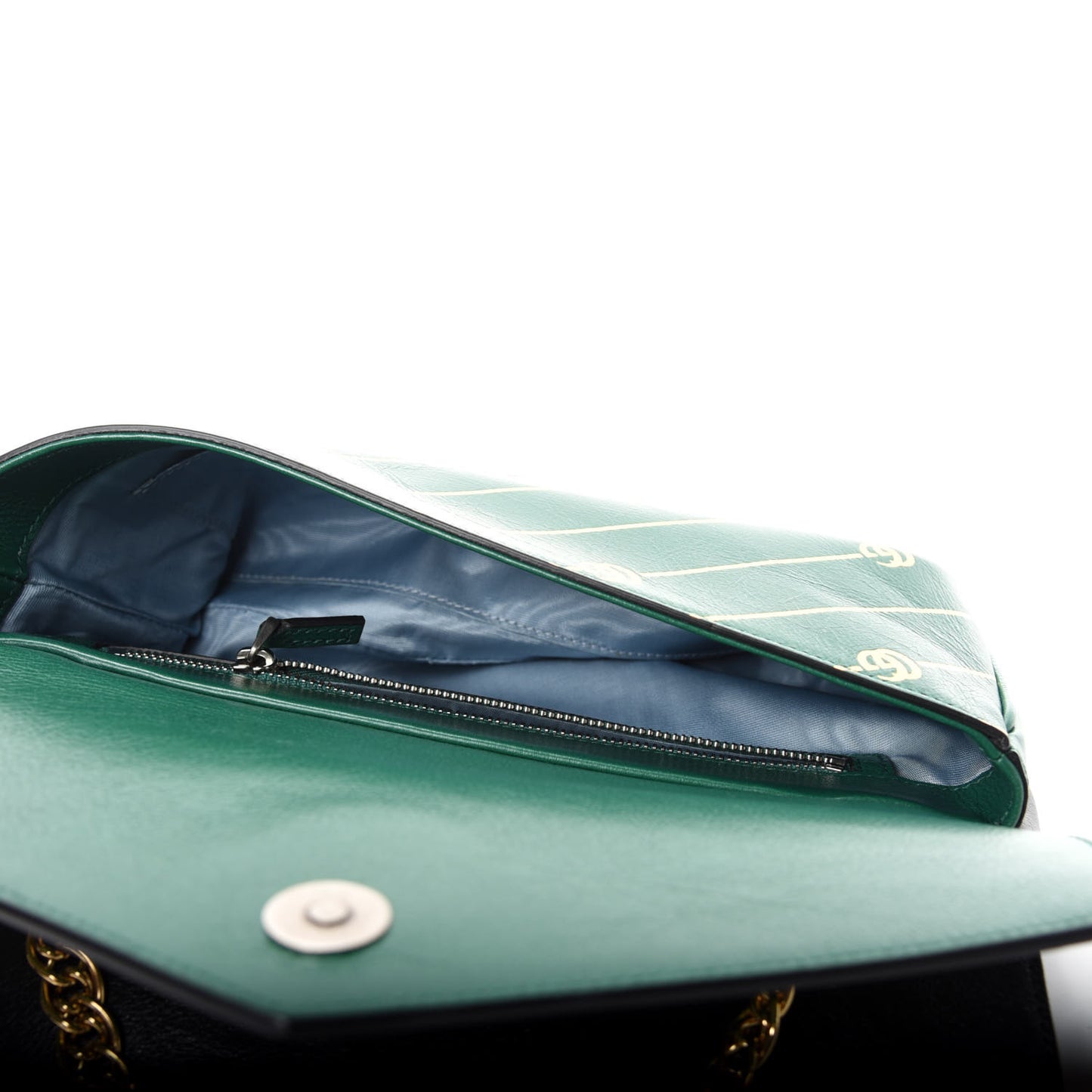 Calfskin Diagonal GG Medium Thiara Double Envelope Shoulder Bag Emerald Green Black