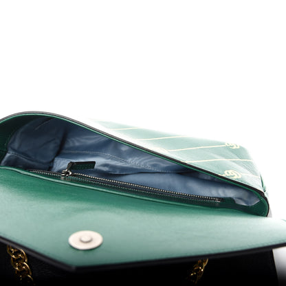 Gucci Calfskin Diagonal GG Medium Thiara Double Envelope Shoulder Bag Emerald Green Black 5 of 11