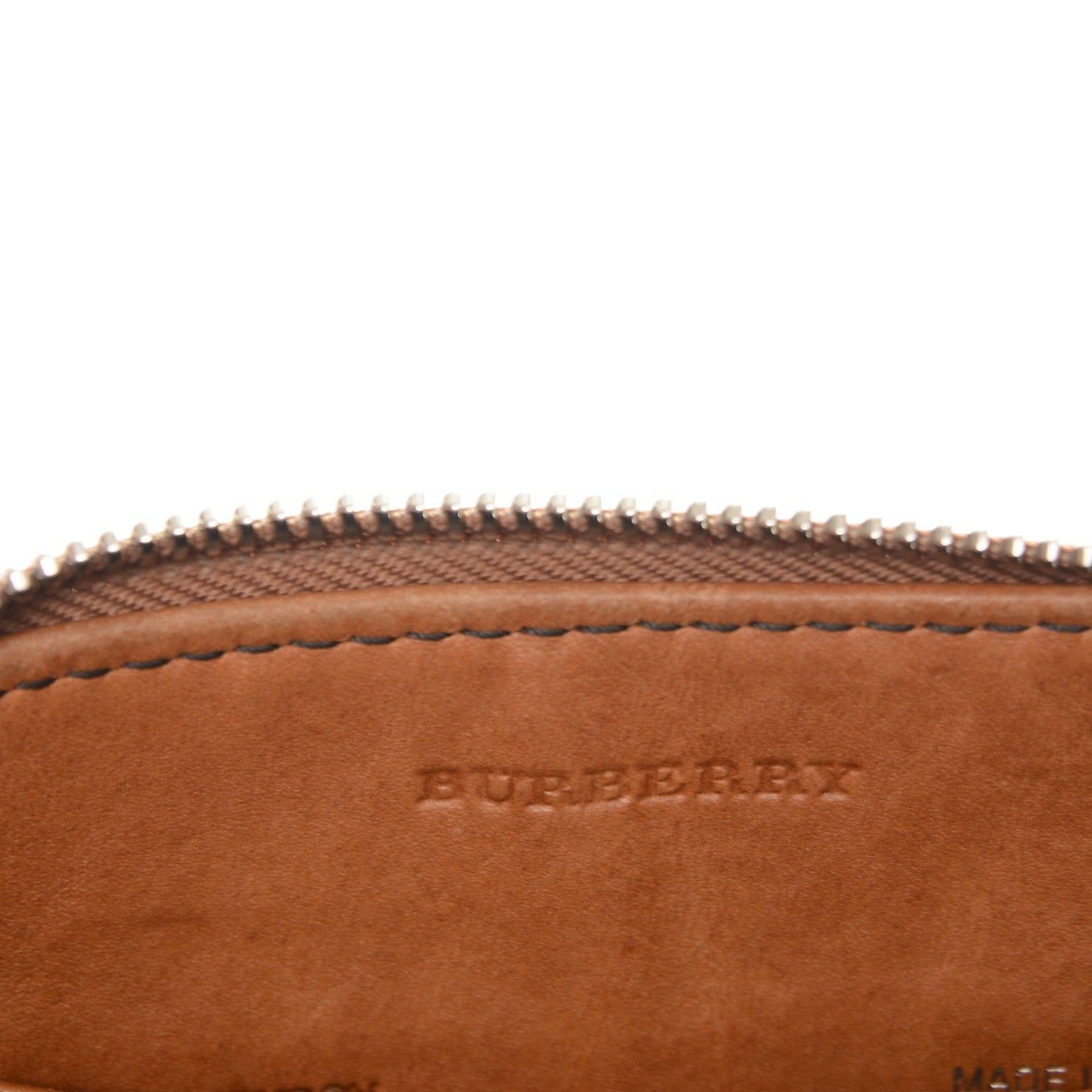 Burberry Mega Check Peyton Crossbody Clutch Bag Saddle Brown 6 of 7
