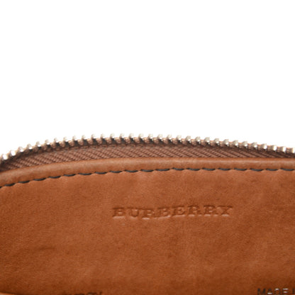 Burberry Mega Check Peyton Crossbody Clutch Bag Saddle Brown 6 of 7