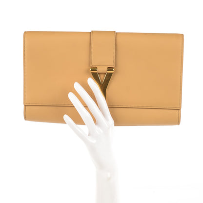 Saint Laurent Calfskin Y Ligne Clutch Natural 6 of 10