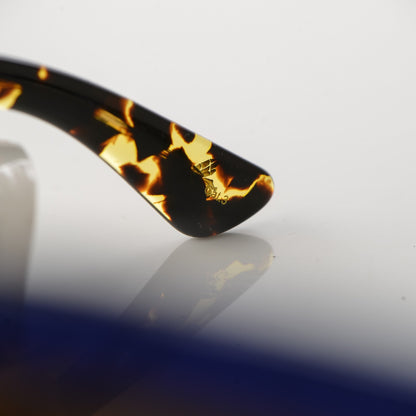 Gucci Square Frame GG0083S Sunglasses Glitter Blue Havana Brown 8 of 9