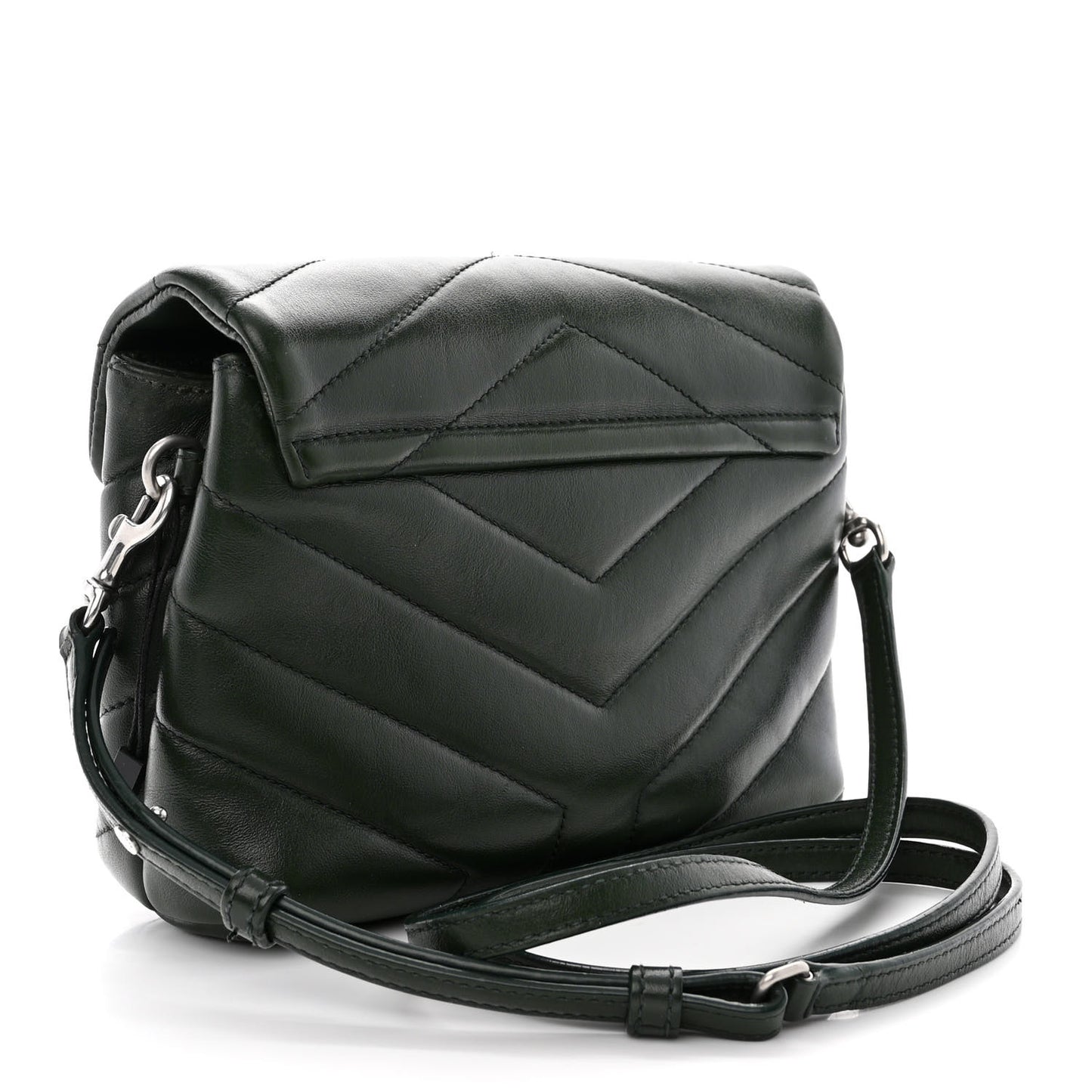 Calfskin Y Quilted Monogram Toy Loulou Crossbody Bag Deep Green