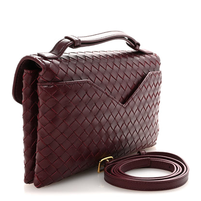 Bottega Veneta Nappa Intrecciato Knot Lock Top Handle Crossbody Bag Barolo Barolo 3 of 9