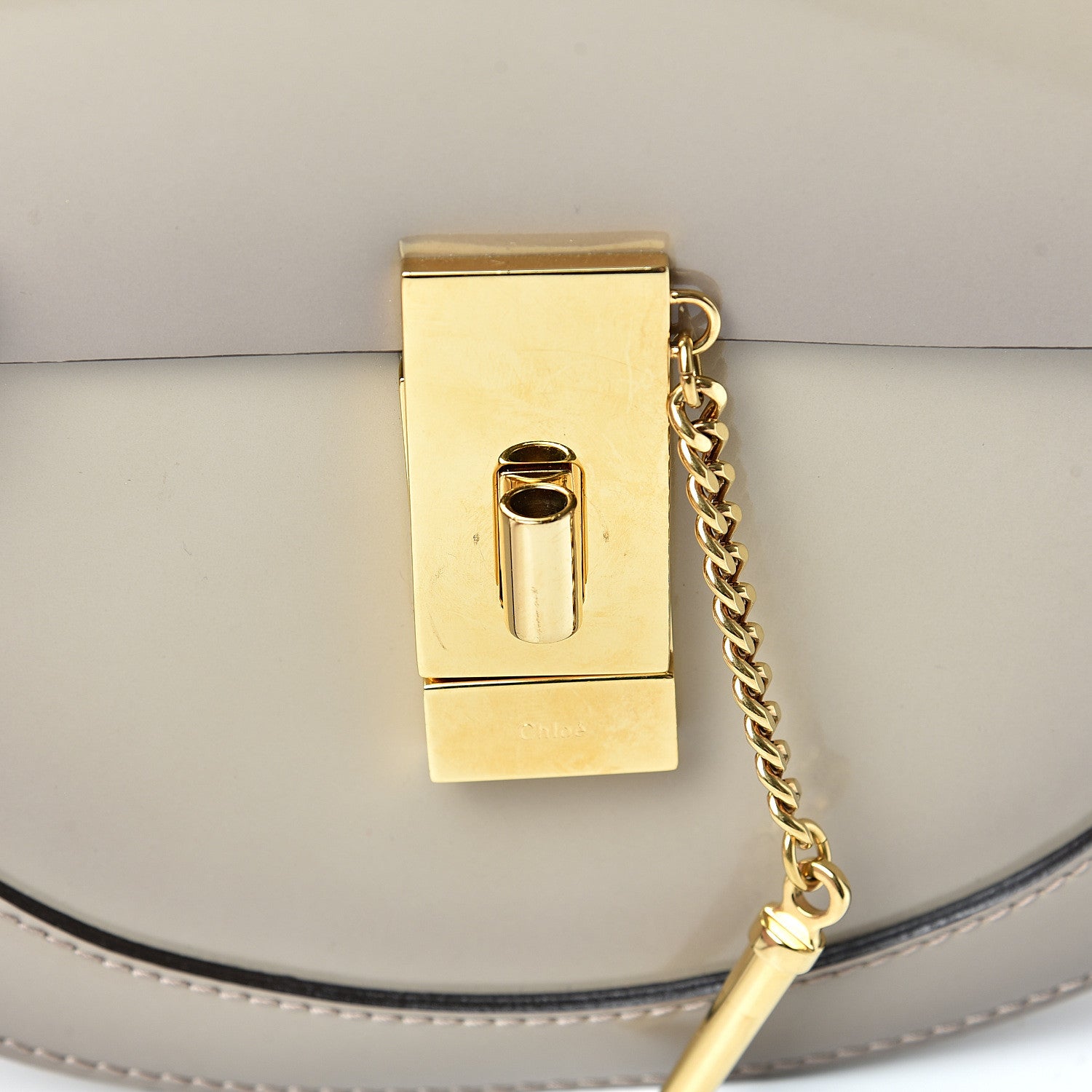 Chloe Glossy Lambskin Mini Drew Bijou Shoulder Bag Pastel Grey 10 of 10
