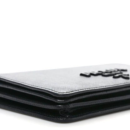 Prada Saffiano Lux Monochrome Chain Wallet Black 7 of 8