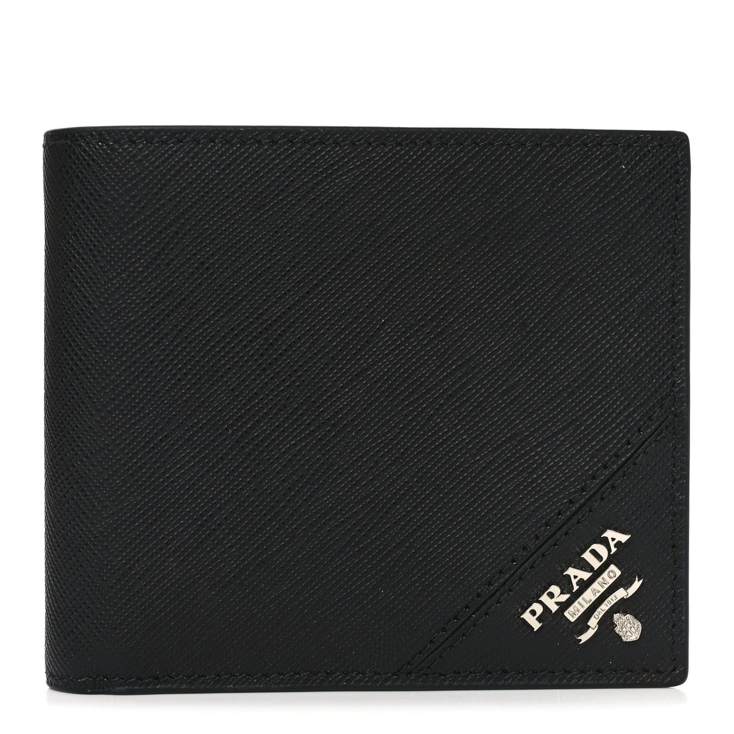 Saffiano Metal Bi-Fold Wallet Black