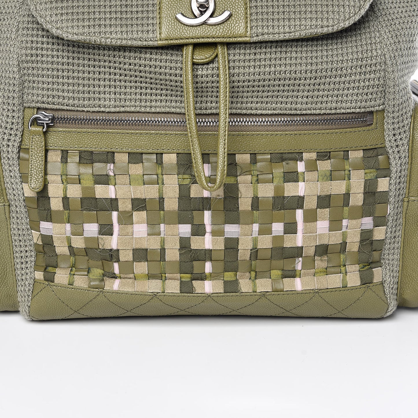 Tweed Canvas Cuba Pocket Backpack Khaki