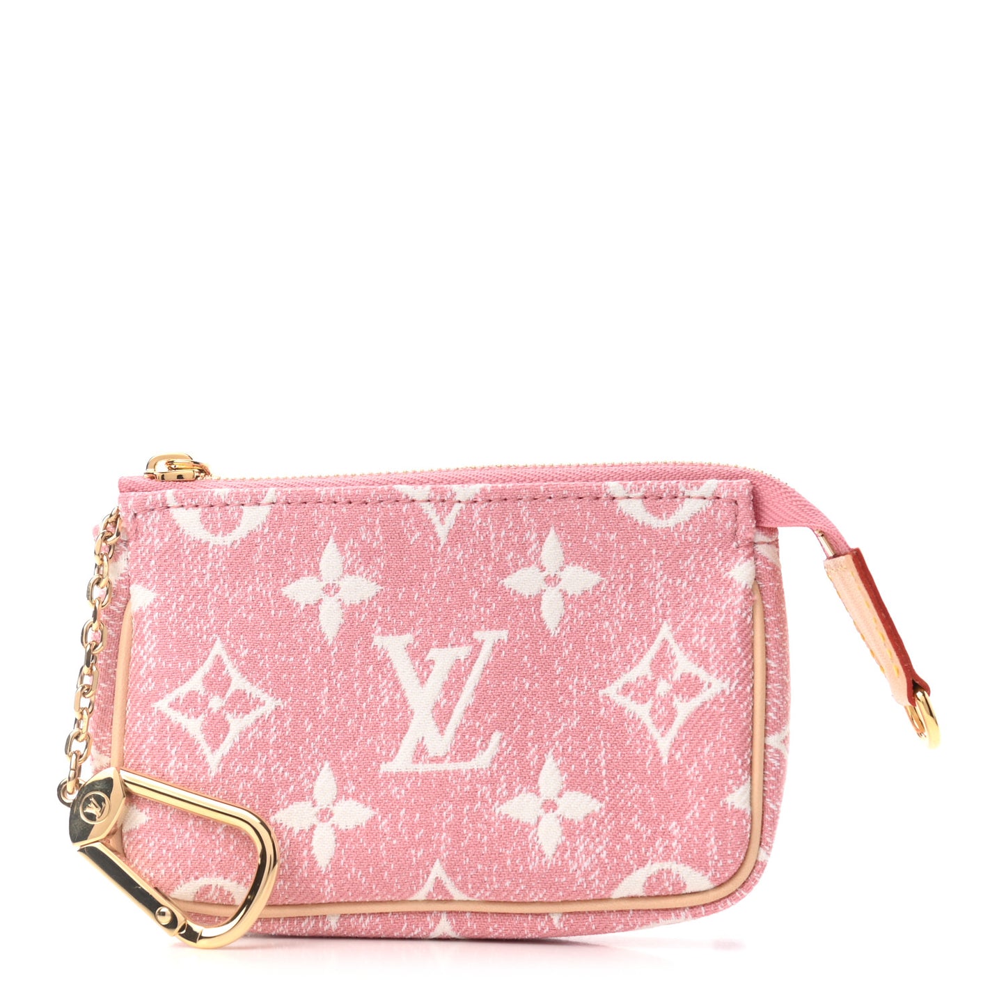 Denim Jacquard Monogram Micro Pochette Accessories Rose