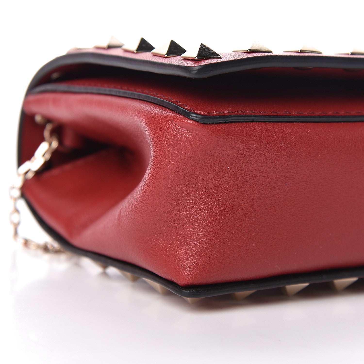 Valentino Garavani Vitello Small Rockstud Chain Flap Crossbody Bag Red 8 of 10