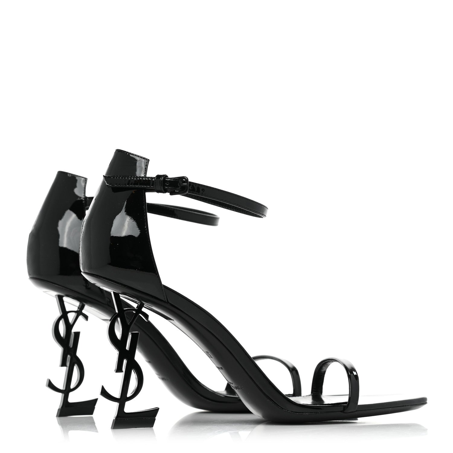 Saint Laurent Patent Calfskin Opyum 85 Sandals 37.5 Black 4 of 10