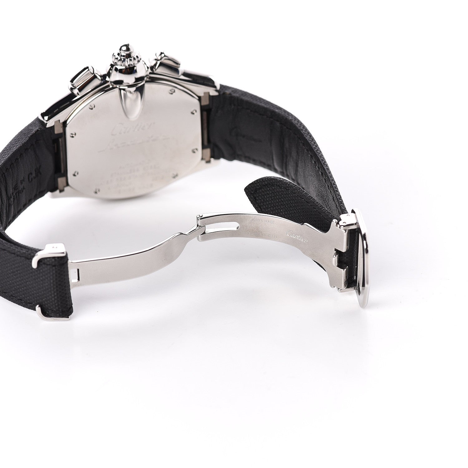 Cartier Stainless Steel Nylon 42mm Roadster Chronograph Automatic Watch Black 6 of 6