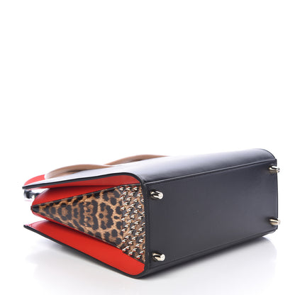 Christian Louboutin Calfskin Patent Leopard Spiked Medium Paloma Black 4 of 10